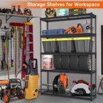 Garage Storage Shelves 5 Tiers, Heavy Duty Storage Shelving Racks with 2500 LBS Capacity, 48 in L x 18 in W x 72 in H Metal Adjustable Utility Shelving Unit for Garage Organization, Basement, Workshop - Image 3