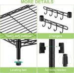 5-Tier Storage Shelves with Wheels, Adjustable Wire Shelving Unit,Metal Rolling Shelves for Storage Utility Shelf Organizer Rack for Kitchen Garage Pantry Closet Laundry(5-Tier Shelf) - Image 7