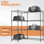 M MZG 4 Tiers Shelf Metal Storage Shelves - Image 4
