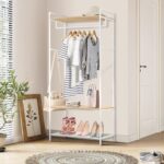 Heavy Duty Clothes Rack for Hanging Clothes, Garment Rack, منشر غسيل, Cloth Hanger Stand, Adjustable Shelf, Ample Storage, Freestanding Coat Rack for Bedroom, Laundry, White, 80 x 45 x 180cm - Image 4