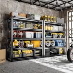 5 Tier Garage Shelving Units 72" H Storage Adjustable Shelves 2500LBS Heavy Duty Metal Shelves Utility Industrial Shelving Rack for Garage Warehouse Pantry Basement,Black (15.7" D×35.4" W×72" H) - Image 6
