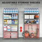 Xcity Storage Shelves, 5 Tier Heavy Duty Metal Shelving Unit, 2000 LBS Capacity Adjustable Steel Wire Shelf Organizer for Pantry, Kitchen, Garage, 14" D x 30" W x 60" H, Black - Image 4