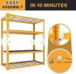 REIBII 40" W Garage Shelving 2240 LBS Storage Shelves Heavy Duty Metal Shelving 4 Tier Metal Shelves for Storage Adjustable Garage Shelf for Kitchen Pantry Warehouse Basement 40"W × 19.5"D × 59.5"H - Image 9