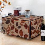 Glassiano Leaves Printed Microwave Oven Cover for Samsung 28 Litre Convection Microwave Oven MC28H5025VB/TL, Black - Image 2