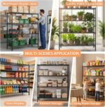 4 Tier Adjustable Heavy Duty Metal Industrial Storage Shelves 45.5''W Utility Shelving Unit for Kitchen, Pantry, Warehouse, Basement, Dorm 45.3" W x 63" H x 17.7" D - Image 6
