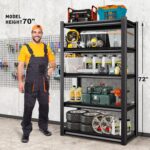 5 Tier Heavy Duty Shelving Units Metal Storage Rack 72 "H x 35 "W x 18" D 1500 lbs Capacity Shelves for Tools and Kitchen Items Adjustable Shelf for Garage Warehouse Pantry Closet Kitchen - Image 7