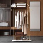 TIEOU Metal Gold Coat Rack Freestanding, Entryway Coat Rack Stand, Hat Coat Hanger Stand, Hall Tree Coat Rack, Small Clothing Rack, Clothes Garment Rack, Modern. - Image 8