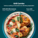 Hisense 34 Liters, Large Microwave Oven and Grill Combo, 1000W, 10 Power Levels, 9 Preset Menus, Anti Bacteria, Ceramic Interiors, Touch Control, H34MOBS10HG(Amazon Exclusive) - Image 9