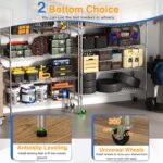 BestOffice | 6-Tier Wire Shelf with Wheels | 48"x18"x82" | Chrome | Adjustable Racks | Heavy-Duty Storage Shelves, Holds Upto 510 lbs | Rust-Resistant, No-Tool Assembly | for Home, Garage Shelving - Image 4