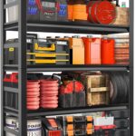PRESTELION 72" H|48" W Garage Shelving Unit and Storage-Easy Assembly Metal Shelves 5-Tier Rack|Heavy-Duty Adjustable Shelf|Steel Rust-Resistant Shelves for Industrial,Warehouse,Basement