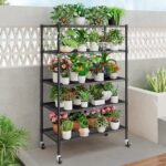 Heavy Duty Industrial Storage Shelving Unit with Wheels, 5-Tier Garage and Pantry Shelf Unit, Adjustable Metal Wire Storage Rack Organizer (91x45.5x183cm(WxDxH)) - Image 8