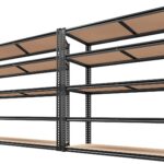 REIBII 2500LBS Garage Shelving 72''H Storage Shelves Heavy Duty Shelving 5 Tier Metal Shelves for Garage Shelves Adjustable Shelving Units and Storage for Closet Pantry Shelf, 72" H x 40" W x 20" D,2P