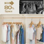 HOUSE DAY 10.5 Inch Closet Space Saving Wardrobe Clothing Magic Hangers Oragnizer Heavy Chrome Hangers, Updated Hook Design Pack of 8 - Image 3