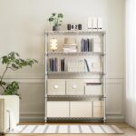 MZG 5-Tier Heavy Duty Metal Storage Shelving Unit (Chrome, 17.7" D x 47.2" W x 72.3" H, 1750 lbs Capacity), Adjustable Steel Wire Rack Shelf Organizer for Garage, Kitchen, Pantry, Basement, Laundry - Image 7