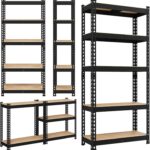 Yaheetech Storage Shelves 5 Tier Garage Shelving Heavy Duty Garage Shelves Adjustable Metal Shelving Unit Utility Rack Industrial Shelving for Warehouse Pantry Closet, 27.5"W x 12"D x 60"H, Black - Image 8