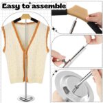 Qunclay Adjustable T Shirt Display Flexible Shoulder Stand Shirt Rack Portable Hanging Black Metal Clothes Hanger Rack for Clothing Garment Coat Retail Vendor, Height 16-27.9 Inch (2 Pcs) - Image 4