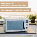 SEVERIN Microwave with Grill and Convection Air Fryer Function, 4-in-1 for Defrosting, Cooking and Warming, 25 L, Brushed Stainless Steel/Silver, MW 7982 - Image 3