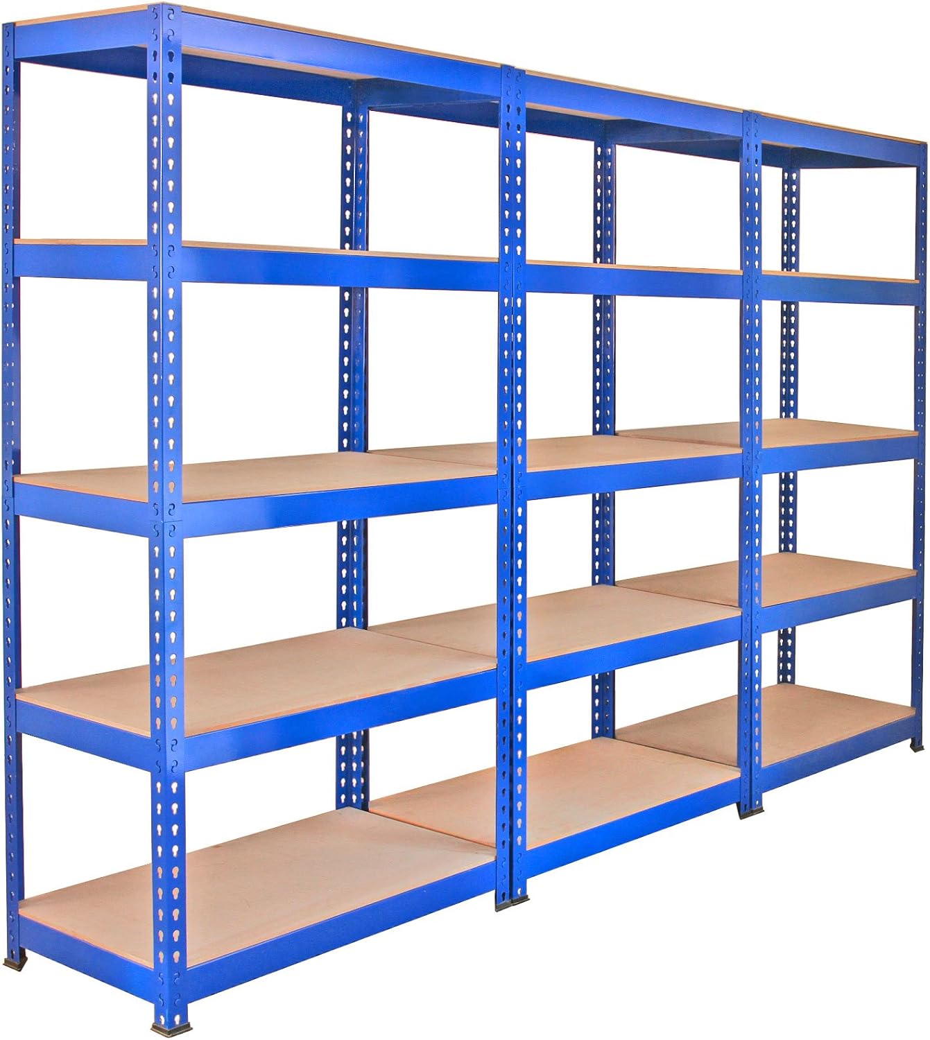 81sP81NE6yL._AC_SL1500_.jpg Monster Racking 3 Bays 90cm Warehouse Shelves Storage Garage Shelving Unit Steel 5 Tier - Image 1