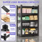 Garage Shelving Unit Rustproof 72"H3000bls Heavy Duty Storage Shelves Easy Assembly 5 Tier Adjustable Metal Steel Utility Shelf Rack Garage Storage Organize for Tools Garage,Basement,Warehouse - Image 7