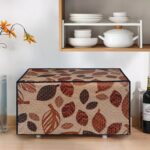 Glassiano Leaves Printed Microwave Oven Cover for Samsung 28 Litre Convection Microwave Oven MC28H5025VB/TL, Black - Image 3