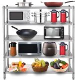 VEVOR Stainless Steel Shelving 60x18.5 Inch 5 Tier Adjustable Shelf Storage Unit Stainless Steel Heavy Duty Shelving for Kitchen Commercial Office Garage Storage 330lb Per Shelf - Image 8