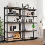 SONGMICS 5-Tier Shelving Unit, Steel Shelving Unit for Storage, Tool-Free Assembly, for Garage, Shed, Load Capacity 875 kg, 40 x 90 x 180 cm, Black GLR040B01 - Image 7