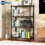 Homeiju 4 Tier Shelving Unit,Heavy-Duty Height Adjustable Storage Rack 1300 LBS Capacity with Adjustable Feet,Metal Storage Shelves Wire Shelf for Kitchen Garage Laundry,13.77"D x 35.43"W x 54.33"H - Image 2