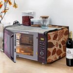 Glassiano Leaves Printed Microwave Oven Cover for Samsung 28 Litre Convection Microwave Oven MC28H5025VB/TL, Black