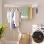 Wall Mounted Drying Rack with 6 Knobs, Space-Saving Foldable Laundry Rack, 31.5 Inch Collapsible Clothes Dryer with 5 Extendable Rods, Ideal for Indoor Clothing and Towel Drying - Image 2