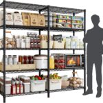 61''W Storage Shelves 5 Tier Wire Shelving Unit Storage Rack Adjustable Metal Shelves for Kitchen, Pantry, Warehouse, Basement, Dorm (61''W)