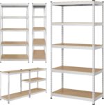 Topeakmart 5-Tier Utility Shelves, Metal Storage Shelves Garage Shelving Unit Adjustable Garage Storage Shelves Storage Racks Heavy Duty Shed Shelving- Silver, 35.5 x 17.5 x 72 Inch - Image 7