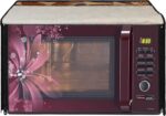 Glassiano Leaves Printed Microwave Oven Cover for Samsung 28 Litre Convection Microwave Oven MC28H5025VB/TL, Black - Image 6