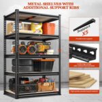 REIBII Garage Shelving 2000LBS Storage Shelves Heavy Duty Shelving 5 Tier Adjustable Metal Shelves Sturdy Storage Rack for Kitchen Pantry Basement, 60" H x28 Wx 14" D - Image 7