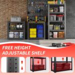 72" H Garage Shelving 2500LBS Heavy Duty Storage Shelves Adjustable 5 Tier Metal Shelves for Storage Garage Industrial Shelving Utility Racks,16" D*36" W*72" H,Black - Image 8