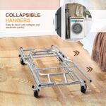 Garment Rack, Stainless Steel Clothes Organizer with Wheels, Double Rod Clothing Rack for Hanging Clothes (Silver, 130 x 55 x 160 CM) - Image 6
