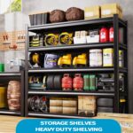 72''H Garage Shelving Heavy Duty 5-Tier Adjustable Storage Shelves Unit,3000 LBS Metal Utility Rack Shelf for Industries, Warehouses, Basement,Black (72'H x 36''W x 16''D) - Image 9
