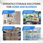 48 x 24 x 76, 4000 LBS, Commercial Metal Shelves for Storage with Wheels for Garage Shelving, 5 Tier Wire Shelving Rack for Kitchen Storage, Heavy Duty Shelving for Home Storage, Chrome, Crescent - Image 7