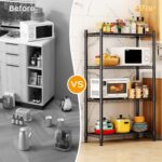 Homeiju 4 Tier Shelving Unit,Heavy-Duty Height Adjustable Storage Rack 1300 LBS Capacity with Adjustable Feet,Metal Storage Shelves Wire Shelf for Kitchen Garage Laundry,13.77"D x 35.43"W x 54.33"H - Image 7