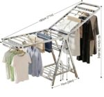 Stainless Steel Clothes Drying Rack (180cm/71") - Heavy Duty Foldable 3-Tier Laundry Stand with Hidden Wheels, Space-Saving Airer with Shoe Rack, Silver (منشر ملابس كبير وقوي) - Image 6
