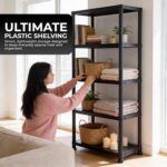 3/4/5 Tier - Plastic Shelving Unit | Garage Shelving Units | Storage Shelves | Shelving Units for Storage | Plastic Racking | Racking Shelving Unit Warehouse, Garage, Shed, and Workshop (5 Tier) - Image 3