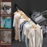 ZdwCyl Wall Mounted Clothes Hanger,Clothes Drying Rack,Laundry Drying Rack,Drying Rack Clothing,Laundry Hanger Rack,Retractable Dryer Racks,Collapsible, Aluminum,can be Fold Upward & Left & Right - Image 5