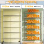 BestOffice | 6-Tier Wire Shelf with Wheels | 48"x18"x82" | Chrome | Adjustable Racks | Heavy-Duty Storage Shelves, Holds Upto 510 lbs | Rust-Resistant, No-Tool Assembly | for Home, Garage Shelving - Image 5