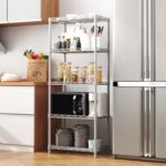 HOMEFORT 5-Tier Wire Shelving 5 Shelves Unit Metal Storage Rack Durable Organizer Perfect for Pantry Closet Kitchen Laundry Organization in Grey,21”Wx14”Dx61”H - Image 2
