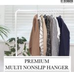 ZOBER Standard Plastic Hangers Pack of 50, Durable Slim Lightweight Clothes Hangers with Built-in Strap Hooks, Space Saving Closet Organizer for Shirts, Pants & Dresses - Image 2