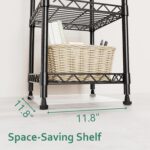 GIOTORENT 5 Tier Standing Shelving Metal Units, Adjustable Height Wire Shelf Display Rack for Laundry Bathroom Kitchen 11.8" W x 11.8" D x 50" H, Black (Black, 11.8 W x 11.8 D x 50 H) - Image 6