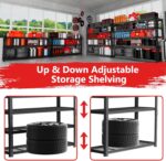 Storage Shelves, Garage Shelving Heavy Duty 2800 LBS Capacity, 48" L x 18" W x 72" H Adjustable Metal Shelving Organizer Wire Rack, 5 Tier Utility Shelf Unit for Pantry Closet Warehouse Organization - Image 5