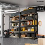 Beauenty Heavy Duty Storage Shelf, 5-Tier Metal Shelving Unit, 100 kg Per Shelf Capacity, for Garage, Kitchen, Basement, Pantry. Black (Style 2) - Image 7
