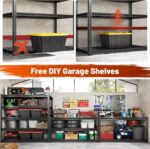 REIBII 48" W Garage Shelving 3000LBS Heavy Duty Storage Shelves, 5 Tier Adjustable Metal Shelves for Storage Rack Industrial Utility Shelf, Garage Storage Shelving Unit, 48" W x 24" D x 72" H - Image 5