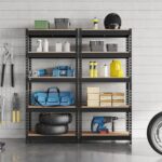 Topeakmart 5-Tier Utility Shelves, Metal Storage Shelves, Adjustable Shelving Units, Boltless Assembly, Garage Shelves Shed Shelving for Warehouse Garage Shed Basement- Black, 27.5 x 12x 60 Inch - Image 2