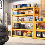 REIBII 72“H Garage Shelving Storage Shelves Heavy Duty Shelving 2500LBS Garage Storage Metal Shelves 5 Tier Shelving Unit for Kitchen Storage Rack, Warehouse, Basement, Commercial, Yellow & Black, 2PC - Image 6